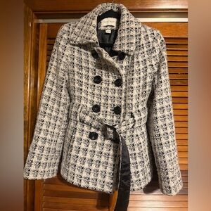White House Black Market Tweed Peacoat